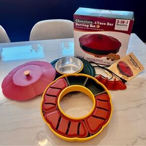 3-in-1 Chocolate and Taco Bar Serving Set